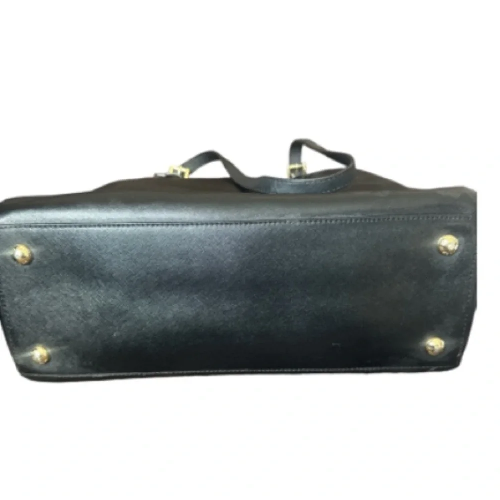 Michael Kors Jet set trade large leather  Black Tote with Gold Details - Picture 7 of 13